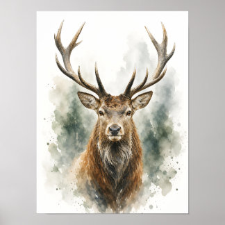 Affiche Œuvre d'art murale cerf — Portrait majestueux à l'