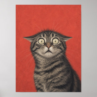 Affiche Œuvre d'art murale Chat tigré — Peintre drôle surp