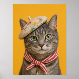 Affiche Œuvre d'art murale chat tigré — Portrait d'animal 