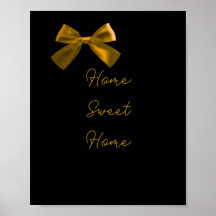 Œuvre d'art murale chic en or et noir Bow Luxe Or