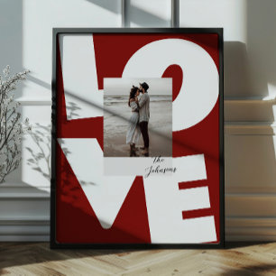 Affiche Œuvre d'art murale d'amour audacieux rétro avec ph