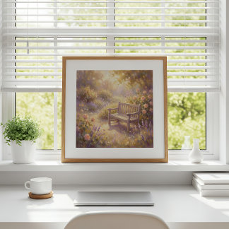 Affiche Œuvre d'art murale de banc de jardin