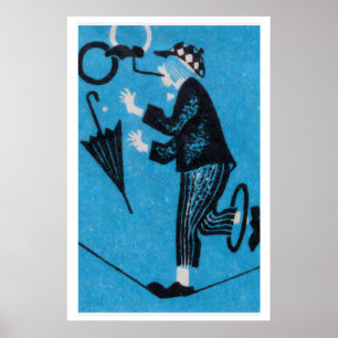 Affiche Œuvre d'art murale de boîte d'allumettes Clown de