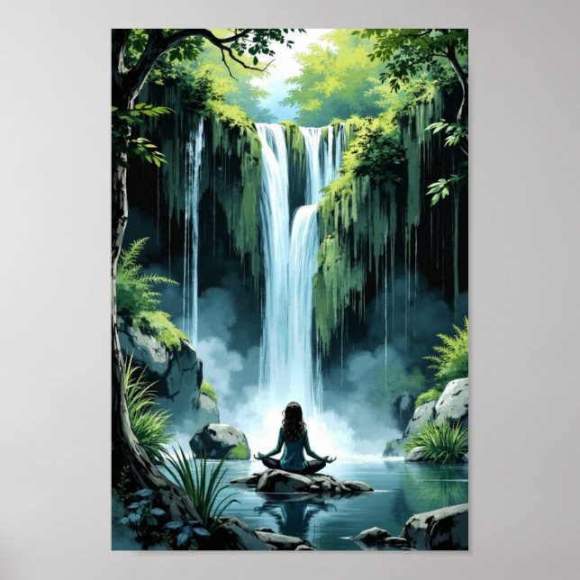 Affiche Œuvre d'art murale de cascade anime (Devant)