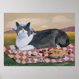 Affiche Œuvre d'art murale de chat drôle de George Washing