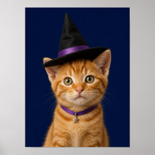 Affiche Œuvre d'art murale de chaton tigré orange — Sorciè