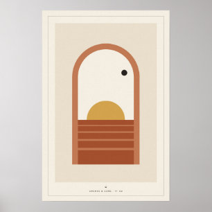 Affiche Œuvre d'art murale de coucher de soleil à fenêtre