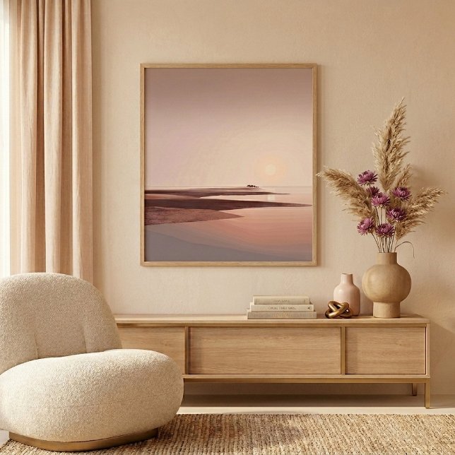 Affiche Œuvre d'art murale de coucher de soleil côtier pou (Créateur téléchargé)
