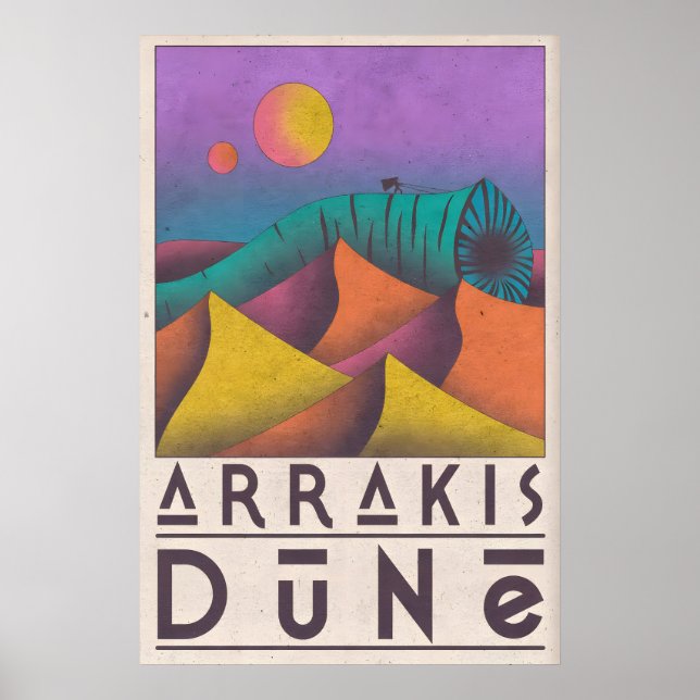 Affiche Œuvre d'art murale de dune dans le style d'affiche (Devant)