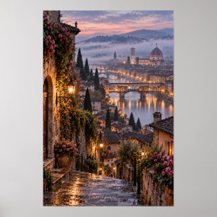 Affiche Œuvre d'art murale de Florence inspirée du coucher