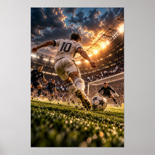 Affiche Œuvre d'art murale de football - Tir au but numéro
