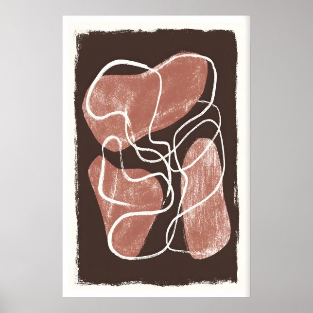 Affiche Œuvre d'art murale de forme organique, Abstrait de (Devant)