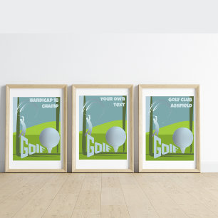 Affiche Œuvre d'art murale de golf pour golfeur et club de