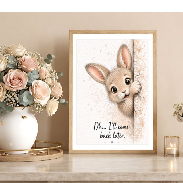 Affiche Œuvre d'art murale de lapin qui regarde Drôle Impr (Créateur téléchargé)