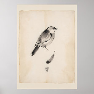 Affiche Œuvre d'art murale de l'oiseau esprit messager emp