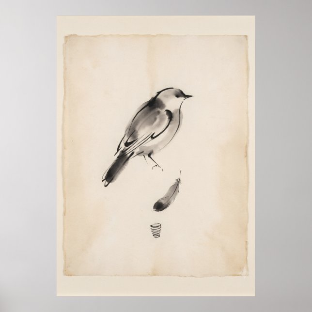 Affiche Œuvre d'art murale de l'oiseau esprit messager emp (Devant)