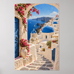 Affiche Œuvre d'art murale de mur côtier au dôme bleu de l