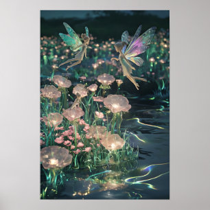 Affiche Œuvre d'art murale de paysages de rêves de fées Fé