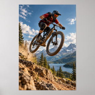 Affiche Œuvre d'art murale de saut en VTT – Alpine Freerid
