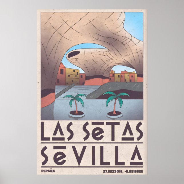 Affiche Œuvre d'art murale de Séville en grès avec arche e (Devant)