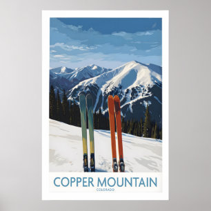 Affiche Œuvre d'art murale de ski à Copper Mountain Impres