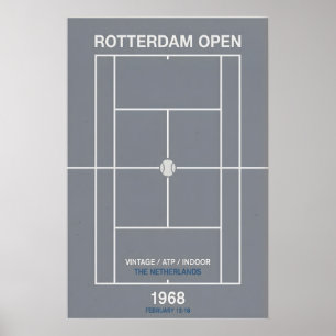 Affiche Œuvre d'art murale de tennis vintage de l'Open de