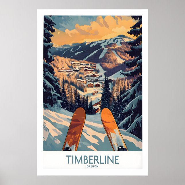 Affiche Œuvre d'art murale de Timberline - Oregon 1 (Devant)
