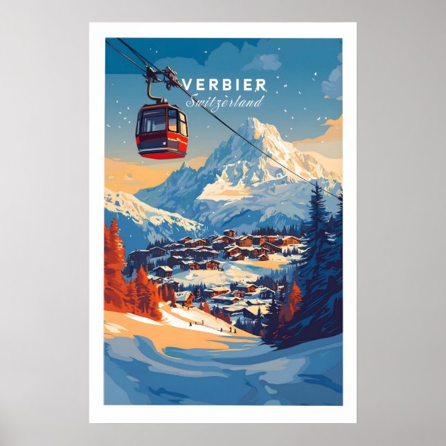 Affiche Œuvre d'art murale de Verbier 1 (Devant)