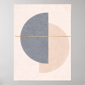 Affiche Œuvre d'art murale demi-cercle scandinave – Géomét
