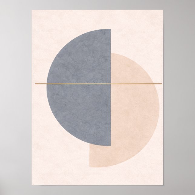 Affiche Œuvre d'art murale demi-cercle scandinave – Géomét (Devant)