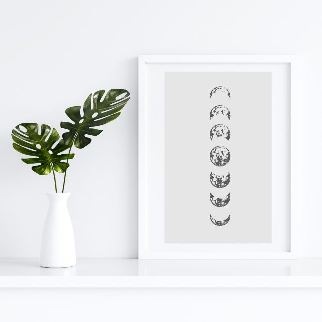 Affiche Œuvre d'art murale des phases lunaires (Créateur téléchargé)