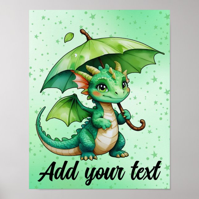 Affiche Œuvre d'art murale Dragon Pastel 11x14 (Devant)