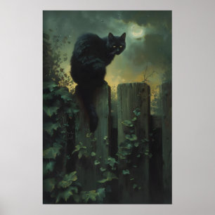 Affiche Oeuvre d'art murale du chat noir, Art gothique du 