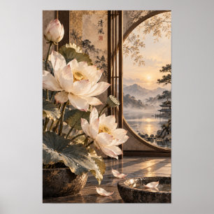Affiche Œuvre d'art murale du coucher de soleil de la mont