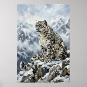 Affiche Œuvre d'art murale du totem du léopard des neiges 