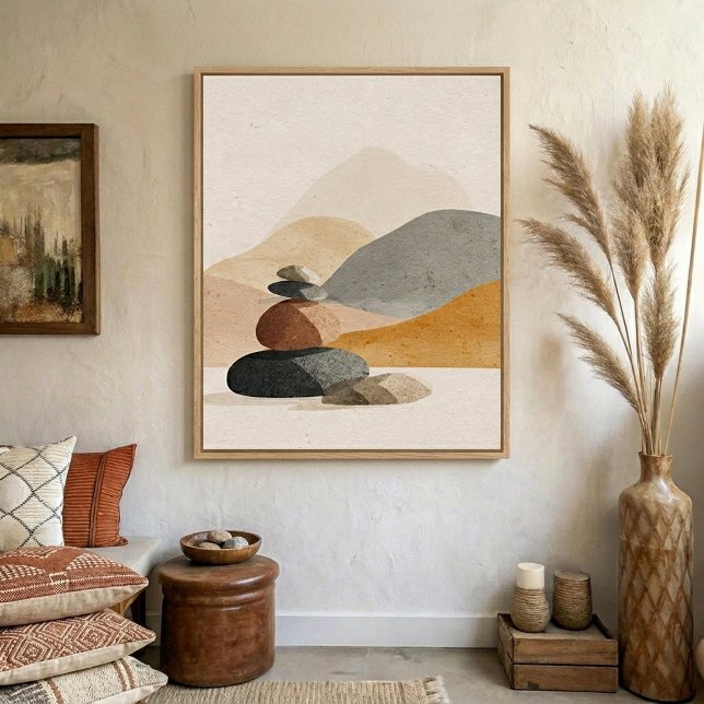 Affiche Œuvre d'art murale en pierres neutres pour décorat (Créateur téléchargé)