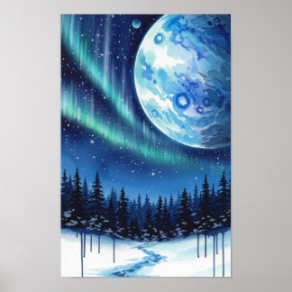 Affiche Œuvre d'art murale. Fantaisie hivernale