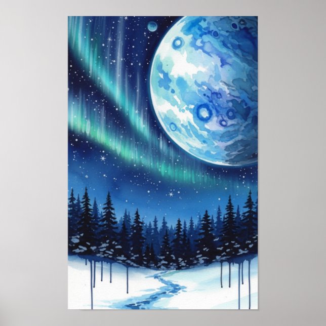 Affiche Œuvre d'art murale. Fantaisie hivernale (Devant)