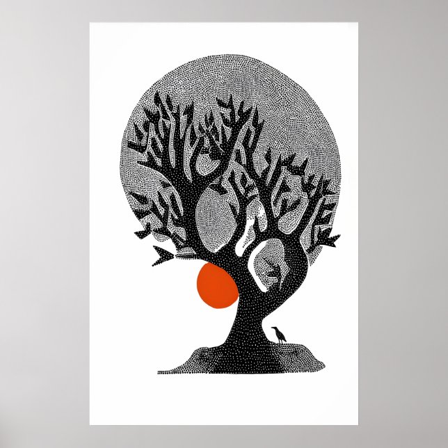 Affiche Œuvre d'art murale Feuilles Murmurantes Silhouette (Devant)