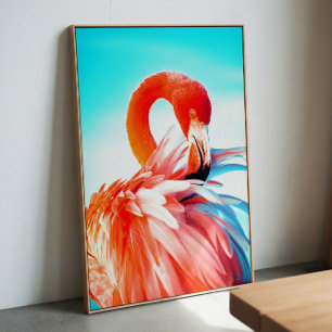 Affiche Œuvre d'art murale flamant rose