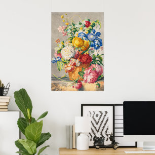 Affiche Œuvre d'art murale florale botanique pastel élégan