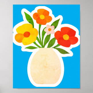 Affiche Œuvre d'art murale florale vintage téléchargeable