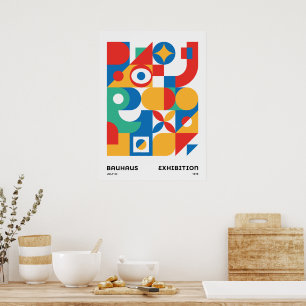 Affiche Œuvre d'art murale géométrique Bauhaus Couleurs vi