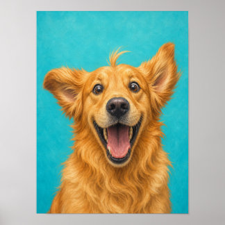 Affiche Œuvre d'art murale Golden Retriever — Douleur drôl