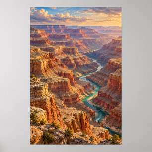 Affiche Œuvre d'art murale Grand Canyon Colorado River Sun