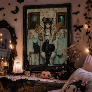 Affiche Œuvre d'art murale Halloween de fée gothique fantô