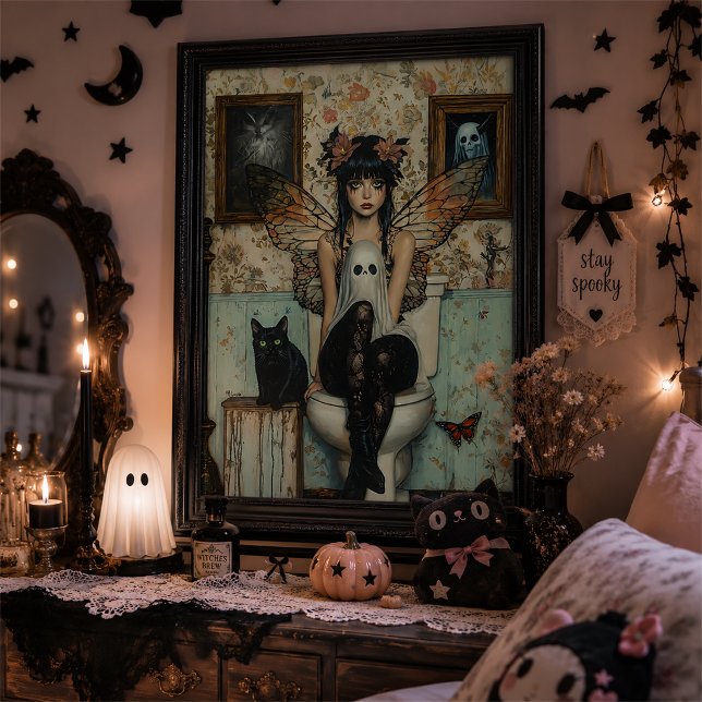 Affiche Œuvre d'art murale Halloween de fée gothique fantô (Créateur téléchargé)