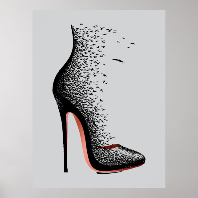 Affiche Oeuvre d'art murale High Heel Birds – Chaussure de (Devant)