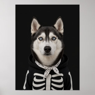 Affiche Œuvre d'art murale Husky — Portrait de squelette d