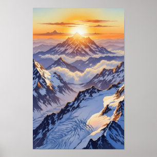 Affiche Œuvre d'art murale. Icebergs
